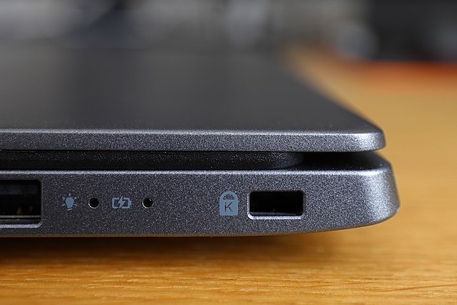 Computer with a padlock symbol