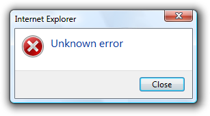 Error message dialog box