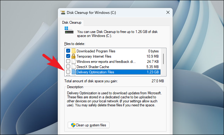 Open the Start menu by clicking on the Windows icon at the bottom left corner of the screen.
Type "Disk Cleanup" in the search bar and click on the Disk Cleanup app from the search results.