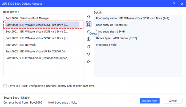 Confirm the deletion when prompted.Restart your computer to check if the "Windows Boot Manager" entries have been successfully removed from the BIOS.
