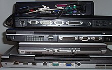 A laptop with various ports and connectors