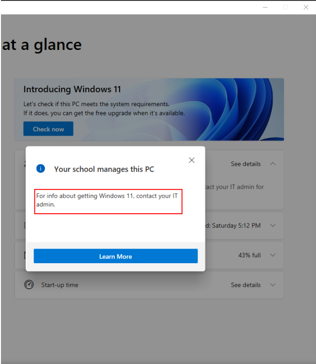 Check System Requirements
Check that your device meets the minimum system requirements for the Windows version you're trying to install.