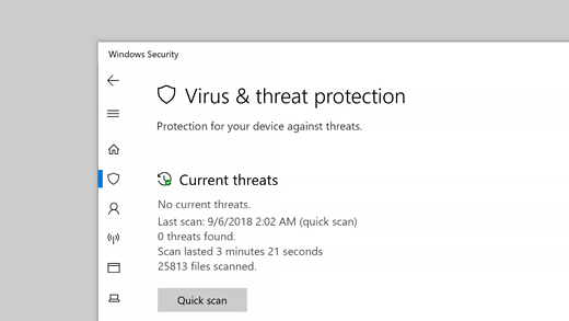 Click the "Start" button and search for "Windows Security."
Select "Virus & Threat Protection."