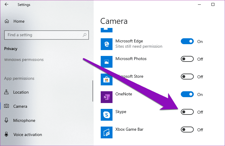 Close Skype and any other programs that might be using the camera.
Restart your computer to refresh the system.