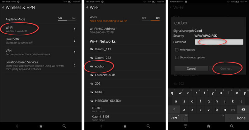 Connect the Kindle Fire to a Wi-Fi network.
Go to "Settings" and select "Device Options".