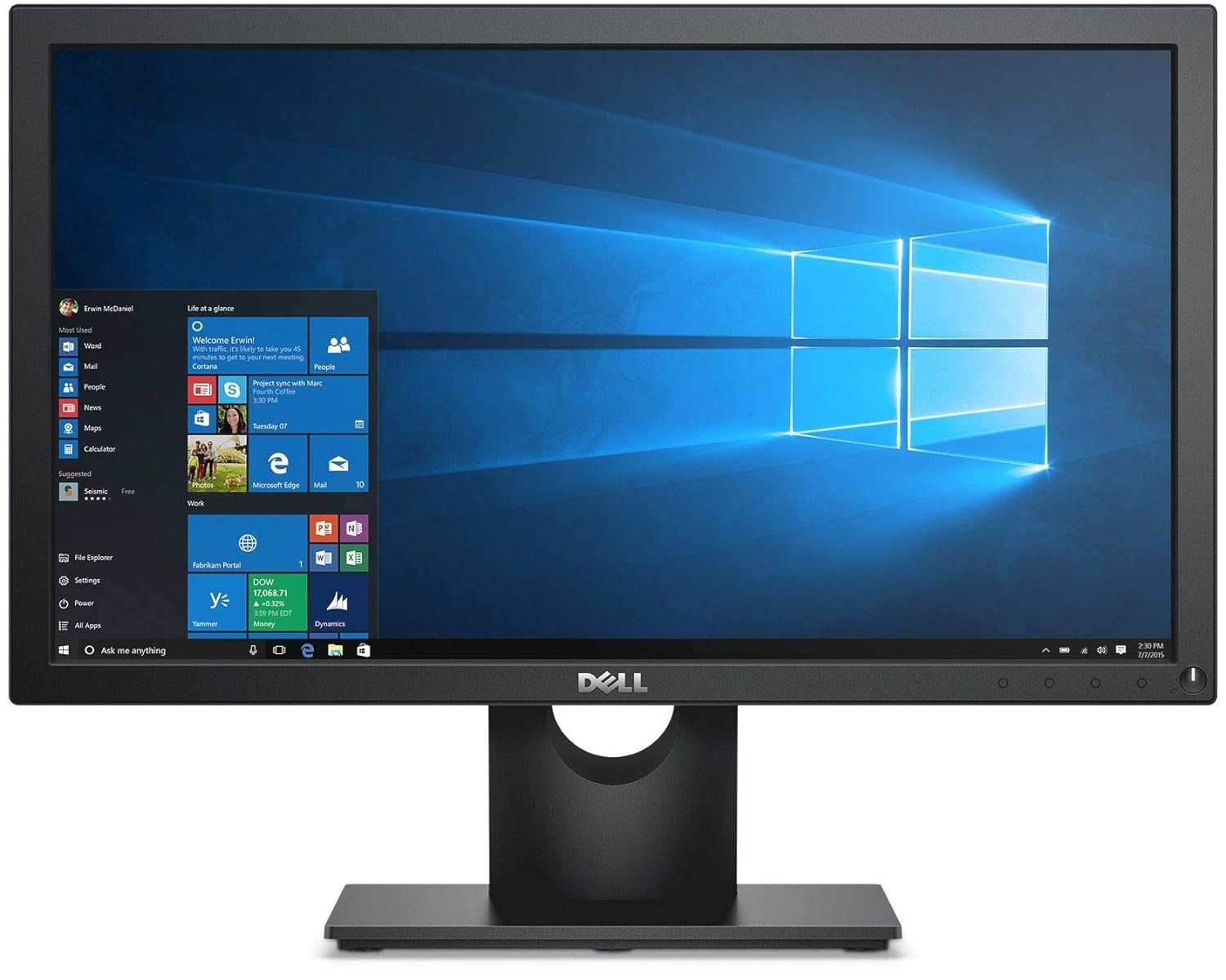 Dell monitor with a black screen