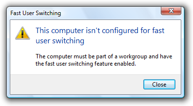 Error message on a computer screen