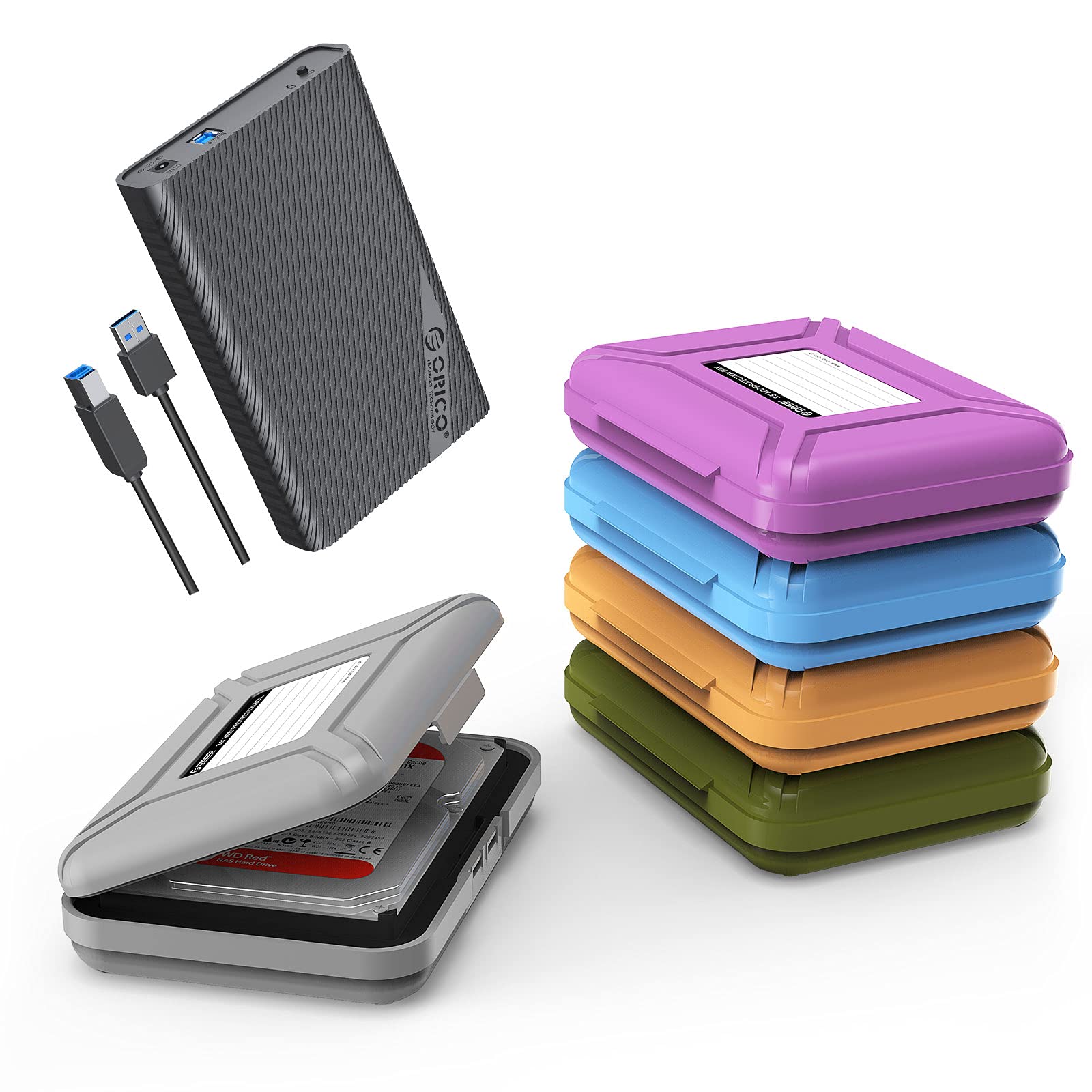 External hard disk with protective case