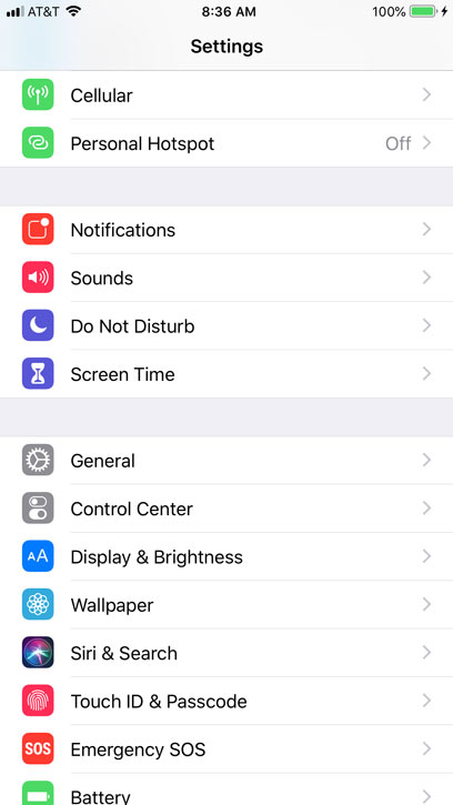 Go to the Settings app on your iPhone.
Scroll down and tap "General".
