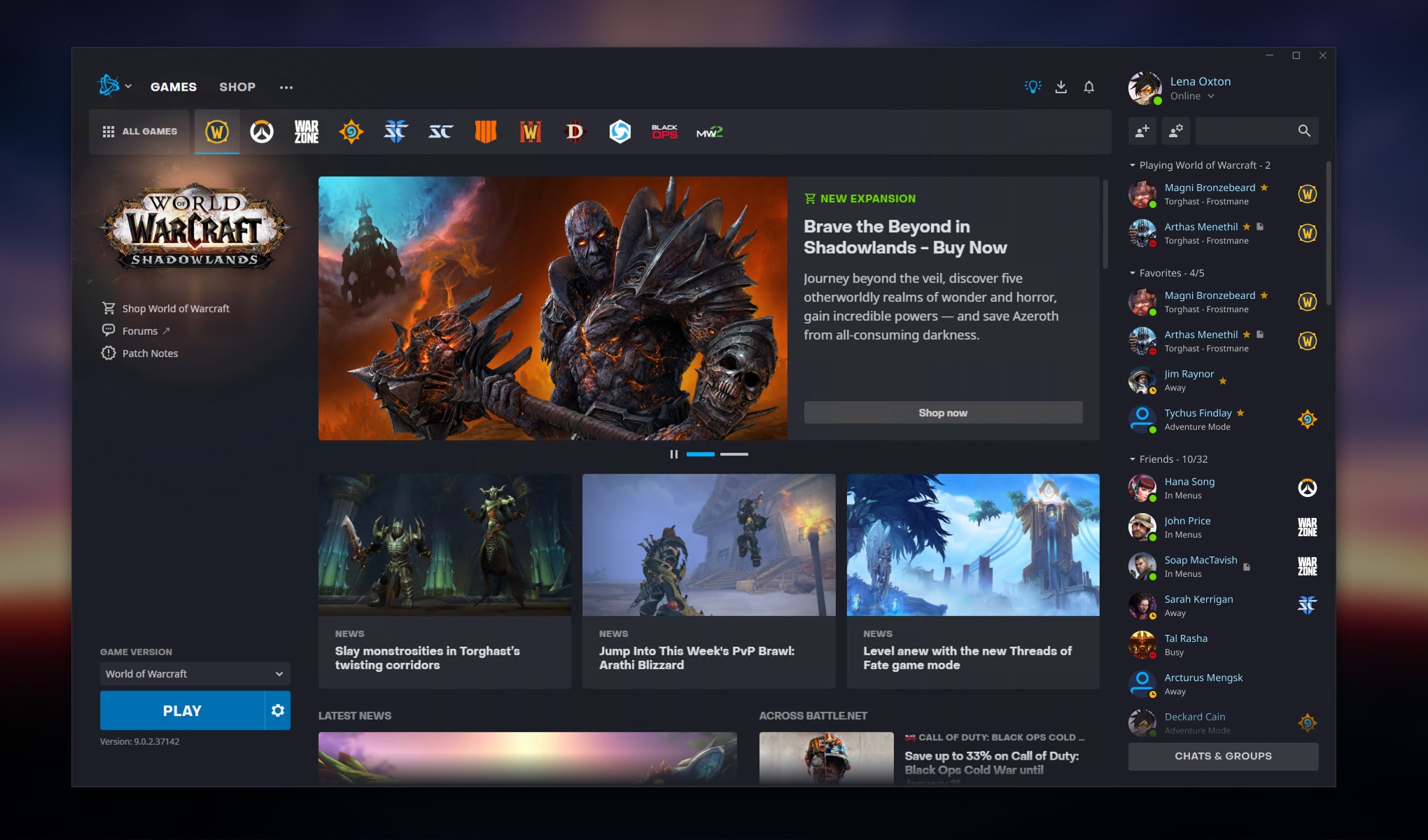 Launch the Battle.net desktop app.
Click on the "World of Warcraft" tab.
