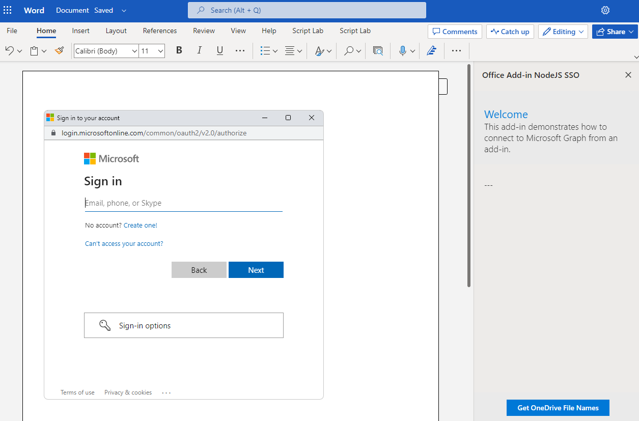 Open dialog box in Outlook