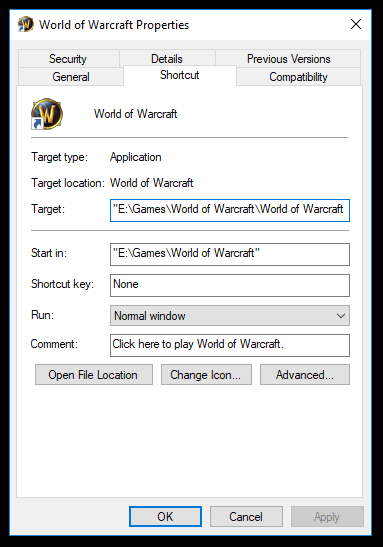 Open the File Explorer.
Navigate to the World of Warcraft installation folder.