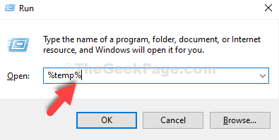 Open the Run dialog by pressing Win+R.
Type %temp% and press Enter to open the temporary files folder.