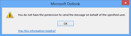 Outlook error message