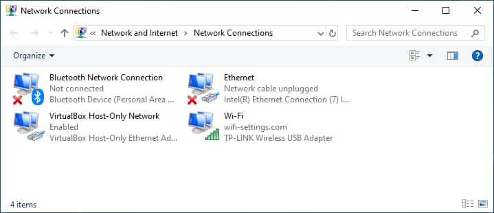 Press Win + X and select Network Connections.
Right-click on your active network connection and select Properties.