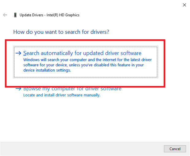 Right-click on your graphics card and select Update driver
Restart your computer after the driver update is complete
