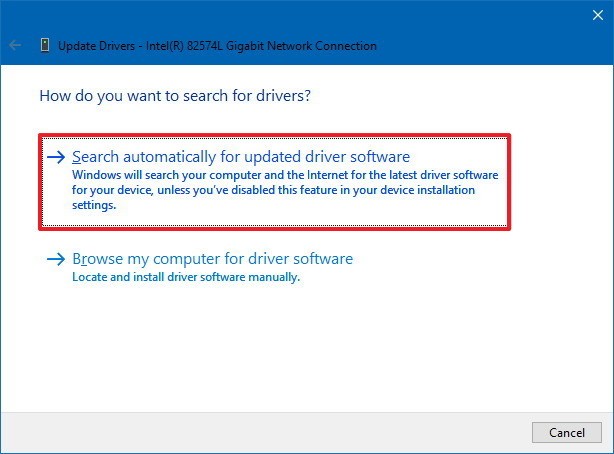 Right-click on your network adapter and select Update driver.
Choose the option to search automatically for updated driver software.