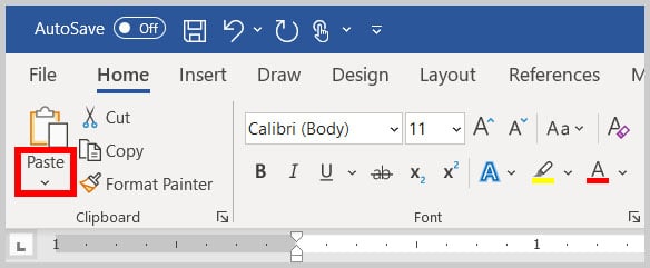 Select "Copy" from the menu.
Place your cursor where you want to paste the text.