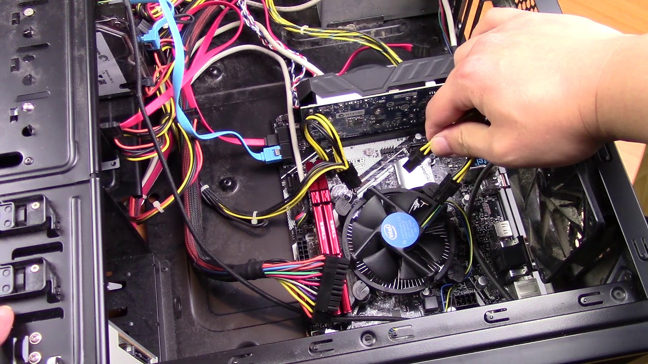 Shut down the computer and unplug it from the power source.
Open the case and check for any loose components such as screws, cables, or cards.