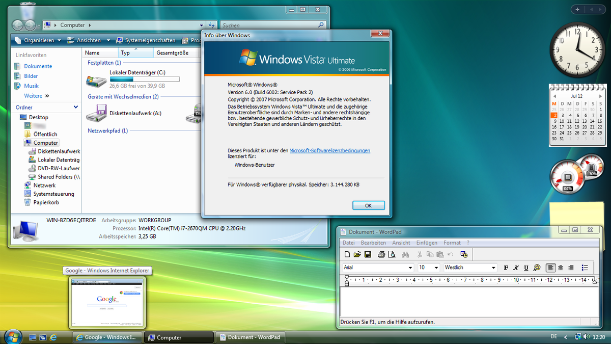 Windows Vista computer